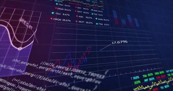 Afbeelding Van Financiële Gegevensverwerking Global Business Finance Computing Data Processing — Stockfoto