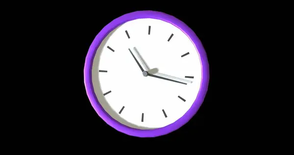 Image Clock Moving Black Background Education Time School Concept Digitally — Stock Photo, Image