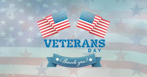 Afbeelding Van Veteranen Dagtekst Amerikaanse Vlag Patriottisme Viering Concept Digitaal — Stockfoto