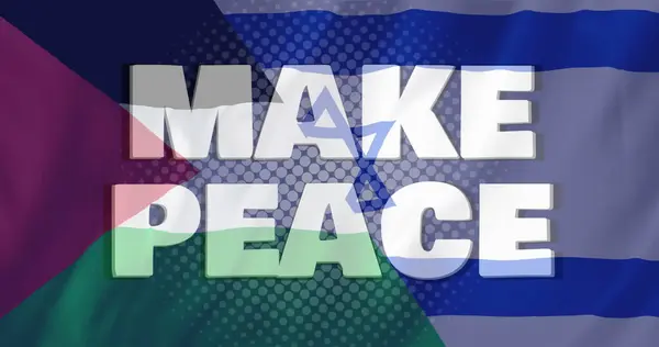 Imagen Stop War Hacer Texto Paz Sobre Bandera Palestina Israel — Foto de Stock