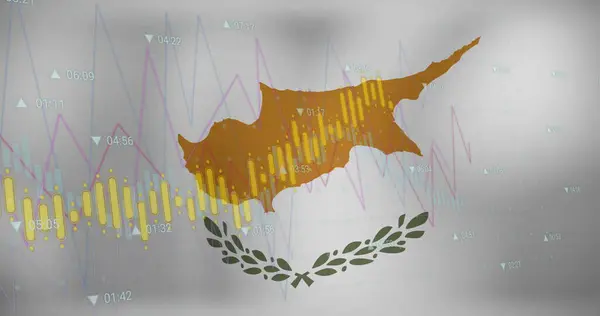 Image Graphs Processing Data Flag Cyprus National Economy Travel Data — Stock Photo, Image