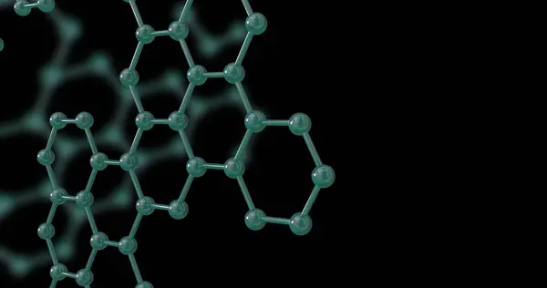 Image Micro Network Molecules Black Background Global Science Research Connections — Stock Photo, Image