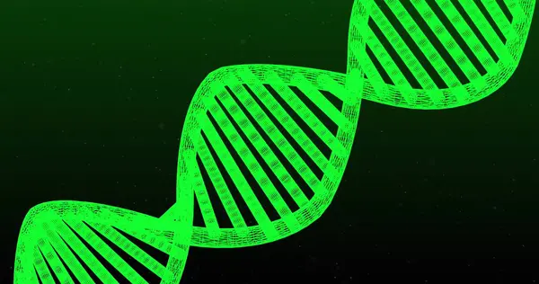Green Dna Double Helix Structure Stands Out Dark Background Illustration — Stock Photo, Image