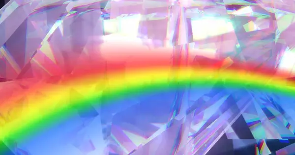 Immagine Arcobaleno Cristallo Movimento Sfondo Astratto Futuro Retrò Concetto Modello — Foto Stock