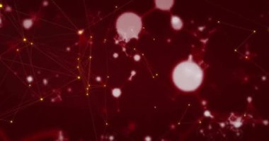 Karanlık arka planda bağlantı ağının animasyonu. Dijital olarak oluşturulmuş küresel bağlantılar, hesaplama ve veri işleme kavramı.