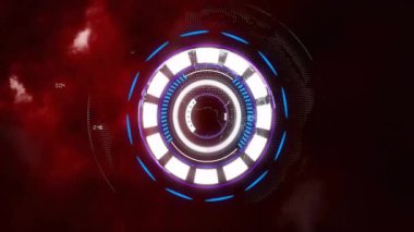 Veri işleme animasyonu, kapsam taraması üzerinden bağlantı ağı. Dijital olarak oluşturulmuş küresel bağlantılar, hesaplama ve veri işleme kavramı.