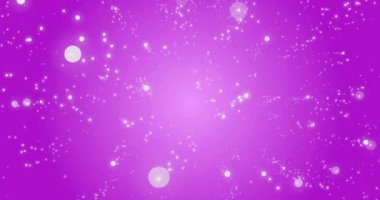Pembe arka planda hareket eden parlak ışık lekelerinin canlandırması. Renk, şekil, ışık ve hareket konsepti dijital olarak oluşturulmuş video.