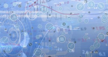 Tarama kapsamı üzerinde dijital simgelerin resmi. küresel bağlantılar ve dijital arayüz konsepti dijital olarak oluşturulmuş görüntü.