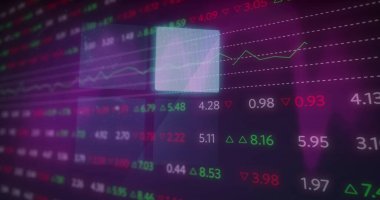 Şekiller üzerinde veri işleme resmi. Küresel iş ve dijital arayüz kavramı dijital olarak oluşturulmuş görüntü.