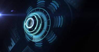 Kapsam taraması ve veri işleme görüntüsü. küresel teknoloji, veri işleme ve dijital arayüz kavramı dijital olarak oluşturulmuş görüntü.