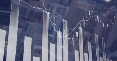 Manzara üzerinde veri işleme resmi. küresel bağlantılar, dijital arayüz ve teknoloji konsepti dijital olarak oluşturulmuş görüntü.