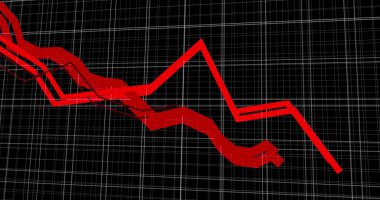 Siyah arka planda finansal veri işleme resmi. Küresel iş, finans ve dijital arayüz kavramı dijital olarak oluşturulmuş görüntü.