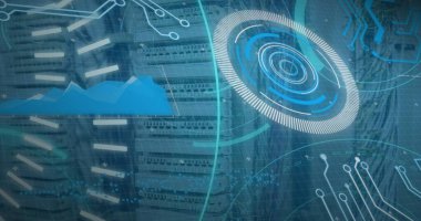 Küre ve bağlantı ağlı metin görüntüsü. Dijital arayüz teknolojisi ve ağ konsepti dijital olarak oluşturuldu.