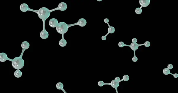 Siyah Zemin Üzerinde Mikro Moleküllerin Resmi Küresel Bilim Araştırma Bağlantılar — Stok fotoğraf