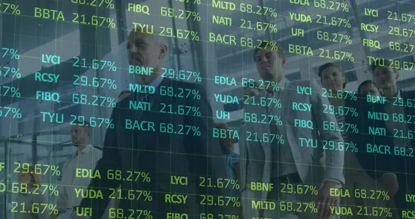Obrázek Zpracování Finančních Údajů Nad Podnikateli Globální Koncepce Podnikání Financí — Stock fotografie