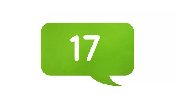 Digital Image Numbers Increasing Green Chat Box White Background — Stock Photo, Image