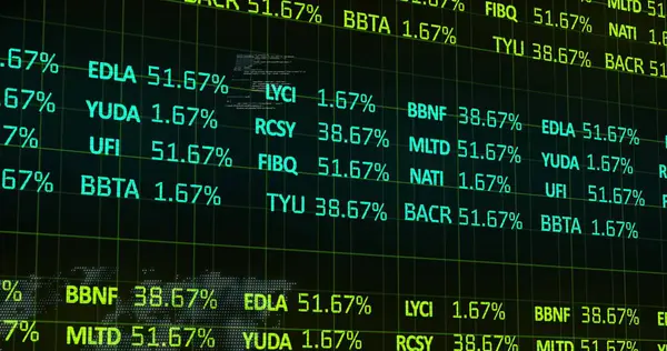 Obrázek Zpracování Finančních Údajů Statistiky Oblasti Působnosti Černém Pozadí Globální — Stock fotografie