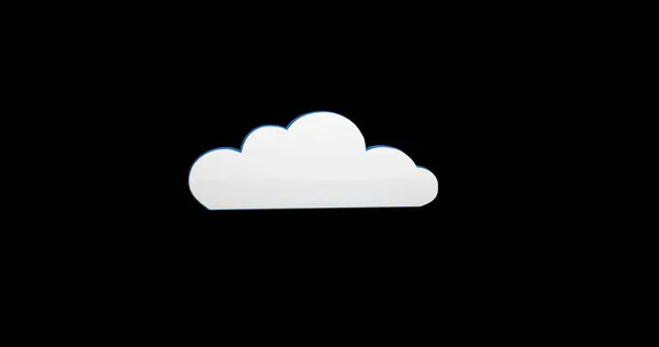Imagen Digital Icono Nube Blanca Acercándose Luego Flotando Pantalla Sobre — Foto de Stock