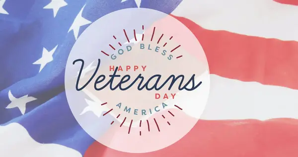Image Happy Veterans Day Text American Flag Patriotism Celebration Concept — Stock Photo, Image