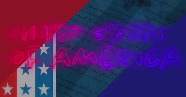 Imagen Estados Unidos Texto América Sobre Estrellas Rayas Patrones Bandera —  Fotos de Stock