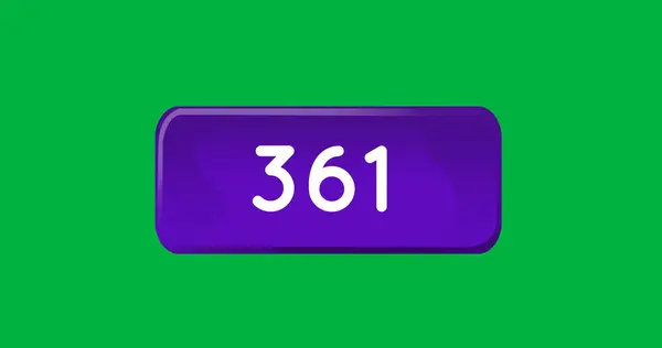 Digital Image Numbers Increasing Purple Box Green Background — Stock Photo, Image