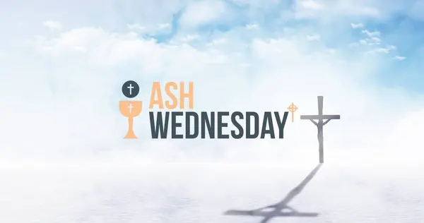 Image Ash Wednesday Christian Cross Clouds Sky Easter Spring Tradition — Stock Photo, Image
