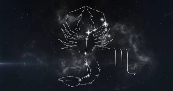 Bild Des Skorpionsternzeichens Auf Rauchwolken Hintergrund Astrologie Horoskop Und Tierkreiszeichen — Stockfoto