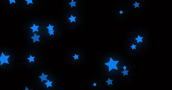 在黑色背景的蓝星之上 吉密尼星号符号的组成 星相和黄道带星座概念数字生成的图像 — 图库照片