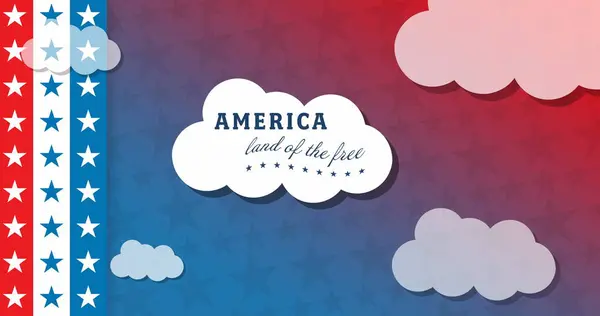 Bild Amerika Land Fri Text Över Amerikanska Flaggstjärnor Och Stripesand — Stockfoto