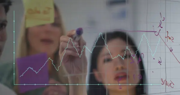Bilde Økonomisk Databehandling Asiatisk Forretningskvinne Som Jobber Kontoret Globalt Forretnings – stockfoto