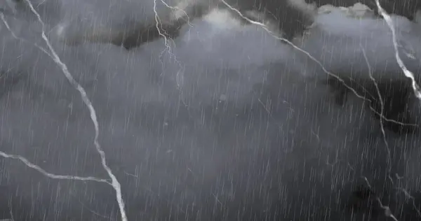 Image Bolts Lightning Rain Grey Cloudy Sky Black White Nature — Stock Photo, Image