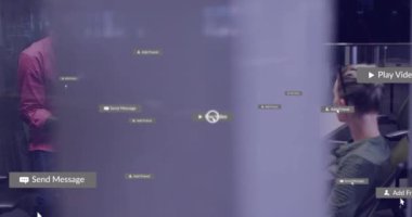 Gündelik ofiste tartışan çeşitli mimarların sosyal medya bildirimlerinin animasyonu. Mimari, tasarım, sosyal ağ, dijital arayüz ve iletişim, dijital olarak oluşturulmuş video.