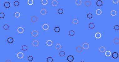 Mavi arka plandaki dairelerin animasyonu. Şekiller, renkler, hareket ve arkaplan konsepti dijital olarak oluşturulmuş video.