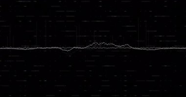 Siyah arkaplanda veri işleme üzerinde diyagramın animasyonu. Küresel teknoloji, sosyal medya ve dijital arayüz kavramı dijital olarak oluşturulmuş video.