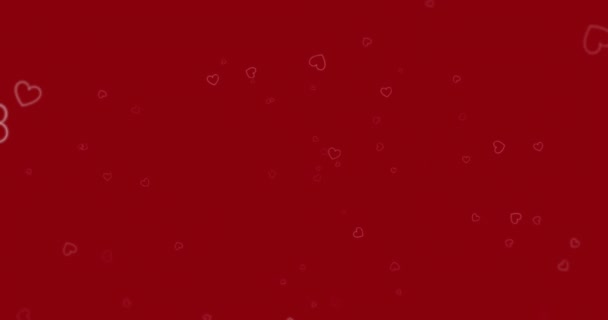 Animation Roter Herzen Auf Rotem Hintergrund Formen Farben Bewegung Und — Stockvideo