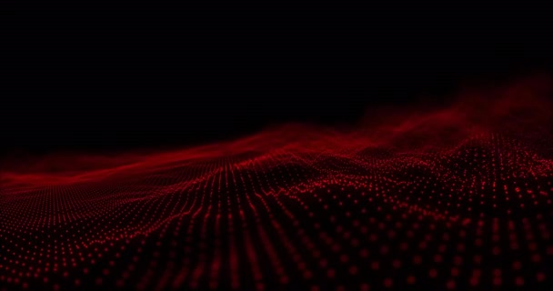 Animatie Van Rode Vlekken Zwarte Achtergrond Patroon Digitale Interface Concept — Stockvideo