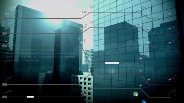 Animáció Adatfeldolgozás Kapcsolatok Városkép Üzleti Digitális Interfész Koncepció Digitálisan Generált — Stock videók
