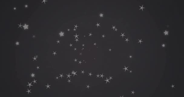 Animación Estrellas Blancas Moviéndose Sobre Fondo Negro Concepto Patrón Interfaz — Vídeos de Stock