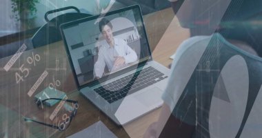 Afro-Amerikan iş kadınının görüntüsü. İmaj çağrısı var. Küresel iş ve dijital arayüz kavramı dijital olarak oluşturulmuş görüntü.