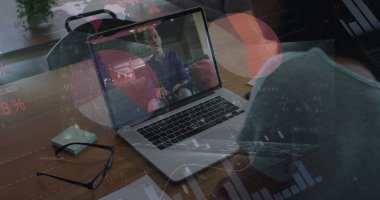 Afro-Amerikan iş kadınının görüntüsü. İmaj çağrısı var. Küresel iş ve dijital arayüz kavramı dijital olarak oluşturulmuş görüntü.