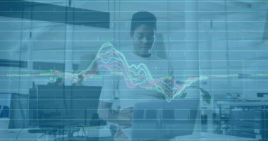 Dijital zincir üzerinde veri işleme görüntüsü. küresel finans sektörü ve dijital arayüz kavramı dijital olarak oluşturulmuş görüntü.