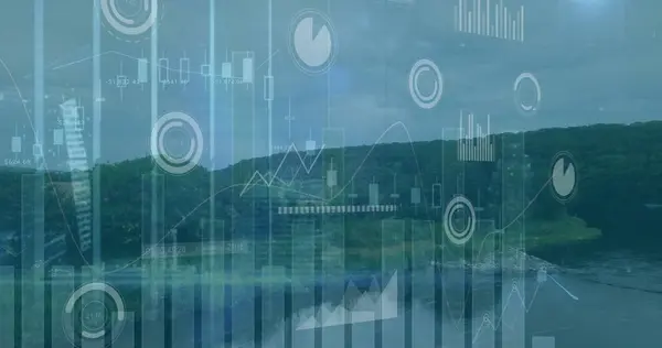 Image Data Processing Landscape Global Business Digital Interface Concept Digitally — Stockfoto