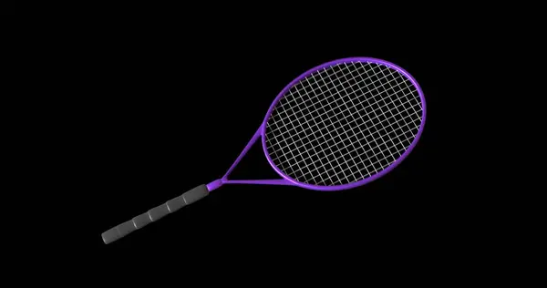 Bild Des Tennisschlägers Bewegt Sich Auf Schwarzem Hintergrund Bildung Sport — Stockfoto
