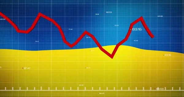 Image Financial Data Graph Flag Ukraine Ukraine Crisis Economic Crash — Stock Photo, Image