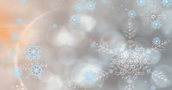 Image Light Spots Snow Falling Winter Snow Digital Interface Concept — Stock Photo, Image