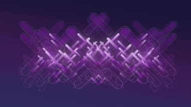 Mor arkaplandaki mor çizgilerin animasyonu. Şekiller, şablon ve arkaplan konsepti, dijital olarak oluşturulmuş video.