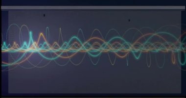 Siyah arkaplan üzerinde dijital veri işleme animasyonu. Küresel bağlantılar, hesaplama ve veri işleme kavramı, dijital olarak oluşturulmuş video.