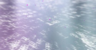 Gri arkaplandaki veri işleme üzerinde mor noktaların canlandırılması. Küresel teknoloji, bilgisayar ve dijital arayüz kavramı, dijital olarak oluşturulmuş video.