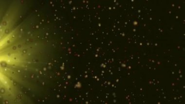 Siyah arka planda ışık noktaları ve izlerin canlandırılması. Şekiller, şablon ve arkaplan konsepti, dijital olarak oluşturulmuş video.