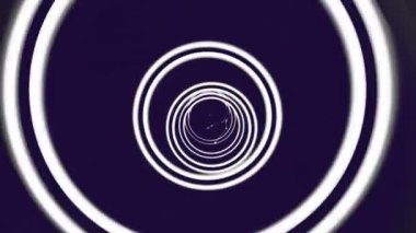 Beyaz dairelerin animasyonu ve siyah arkaplanda bağlantılar. Şekiller, şablon ve arkaplan konsepti, dijital olarak oluşturulmuş video.